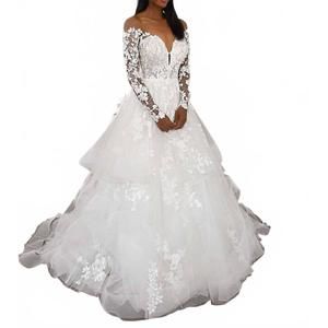 NEW ESSENCE OF AUSTRALIA off-shoulder lace wedding dress in ivory/porcelain